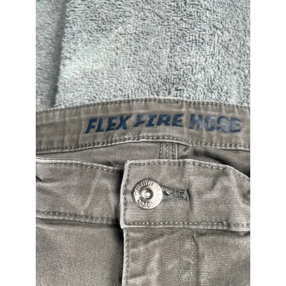 Duluth Trading Co Flex Fire Hose Pants Mens 40x32 Gray Canvas Work‎ Utility